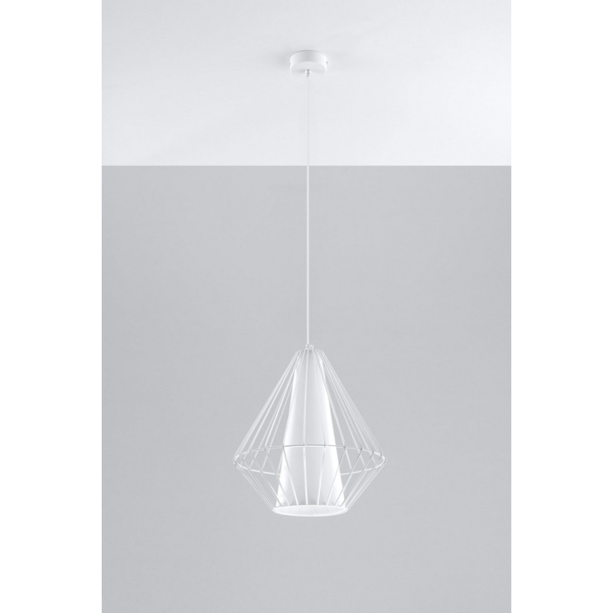 Полилей на верижка DEMI 1xE27/60W/230V бяла