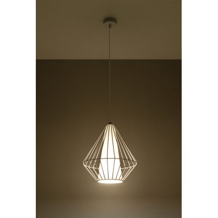 Полилей на верижка DEMI 1xE27/60W/230V бяла