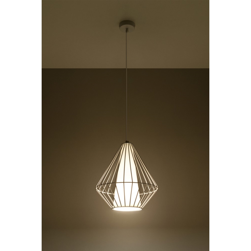 Полилей на верижка DEMI 1xE27/60W/230V бяла