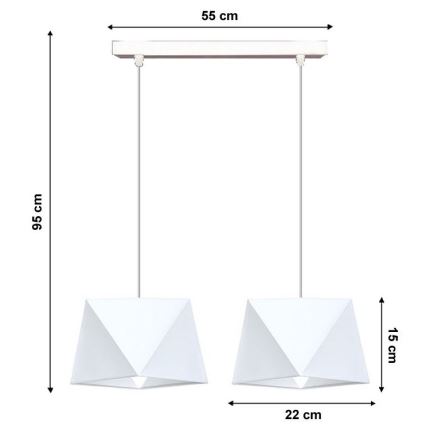 Полилей на верижка DIAMENT 2xE27/60W/230V бяла