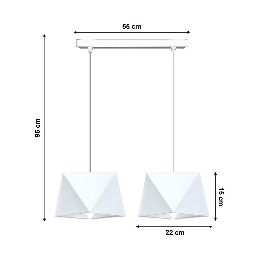 Полилей на верижка DIAMENT 2xE27/60W/230V бяла