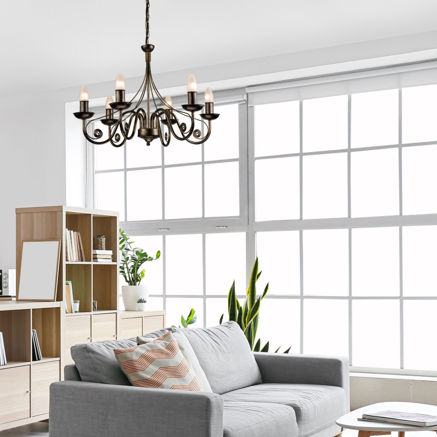 Полилей на верижка DONATO 6xE14/40W/230V