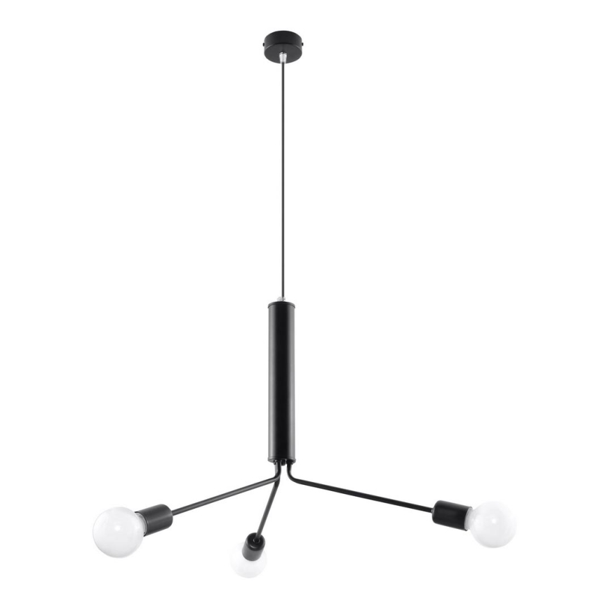 Полилей на верижка DUOMO 3D 3xE27/60W/230V черна