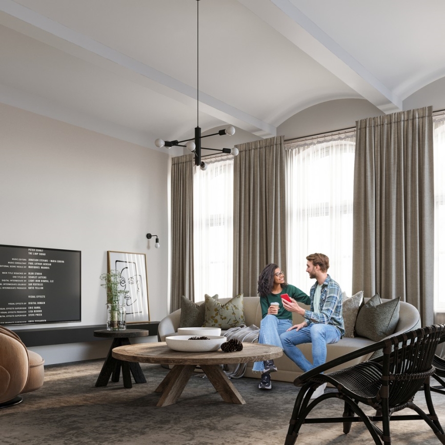 Полилей на верижка DUOMO 3D 3xE27/60W/230V черна