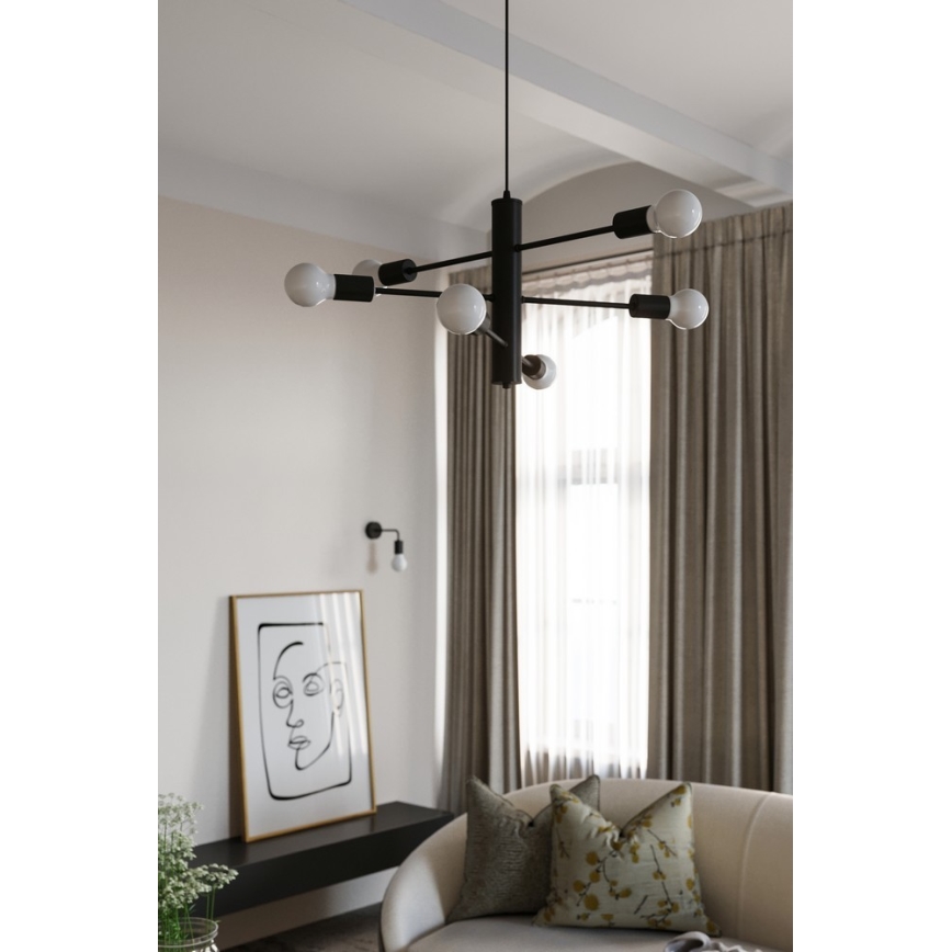 Полилей на верижка DUOMO 3D 3xE27/60W/230V черна