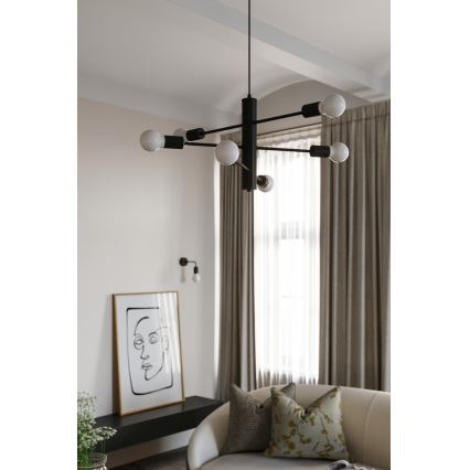 Полилей на верижка DUOMO 3M 3xE27/60W/230V черна