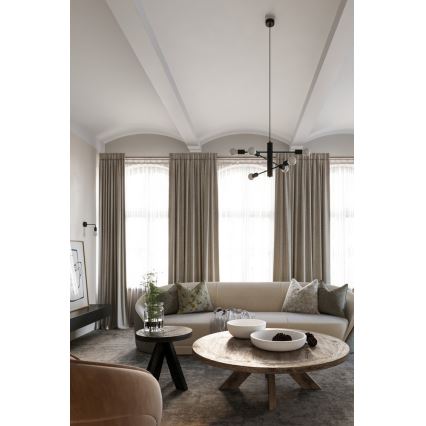 Полилей на верижка DUOMO 6 6xE27/60W/230V черна