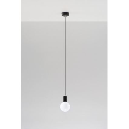 Полилей на верижка EDISON 1xE27/60W/230V черна