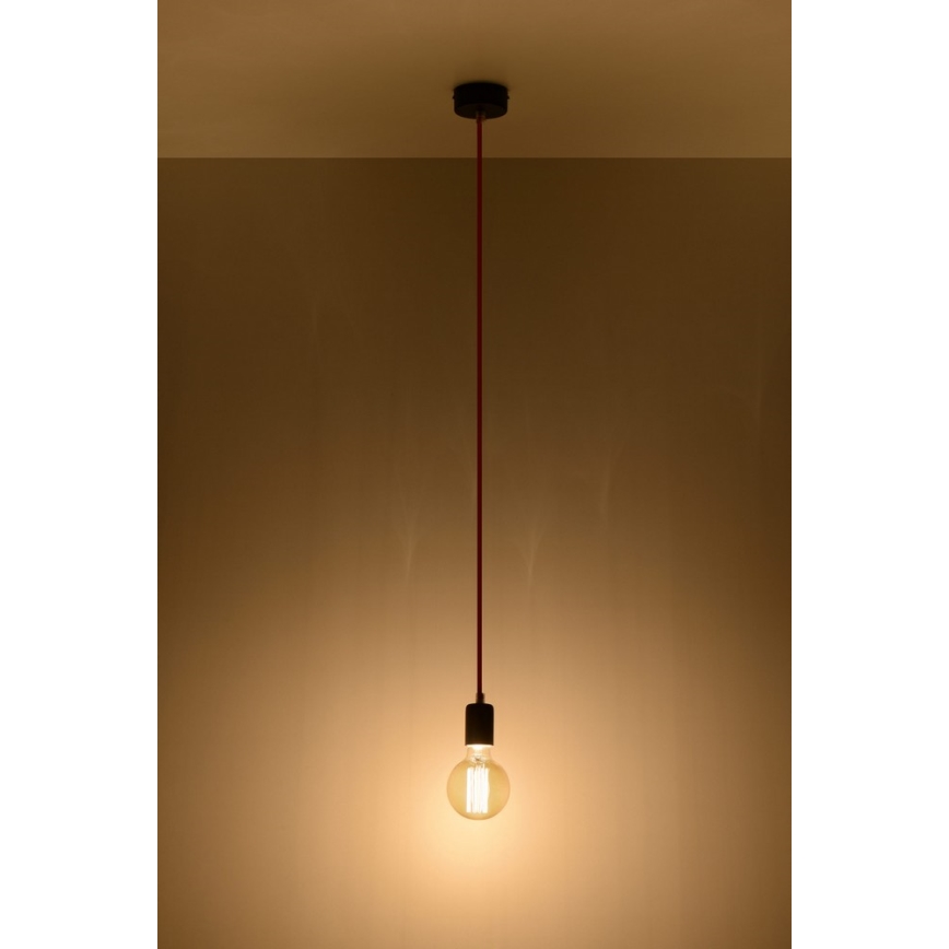 Полилей на верижка EDISON 1xE27/60W/230V черна