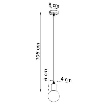 Полилей на верижка EDISON 1xE27/60W/230V черна