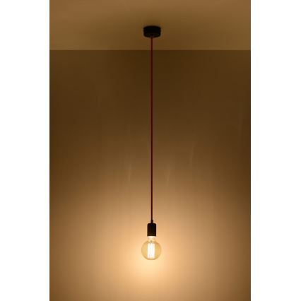 Полилей на верижка EDISON 1xE27/60W/230V черна, червена