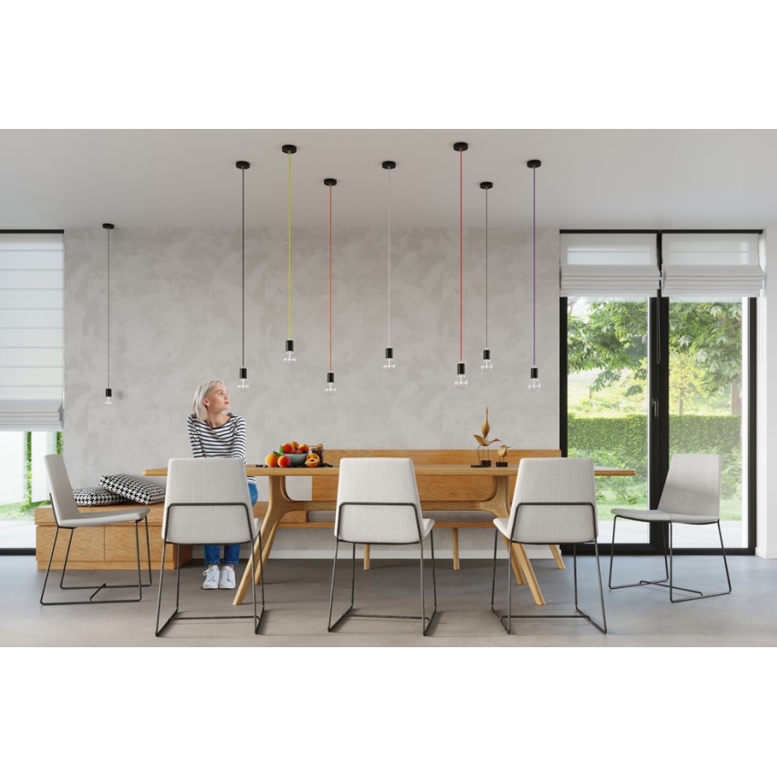 Полилей на верижка EDISON 1xE27/60W/230V черна