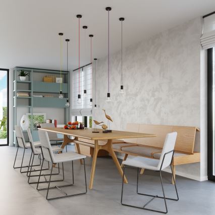 Полилей на верижка EDISON 1xE27/60W/230V черна