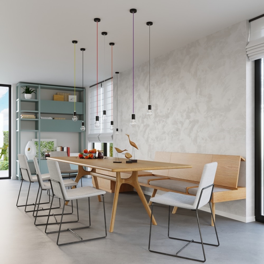 Полилей на верижка EDISON 1xE27/60W/230V черна