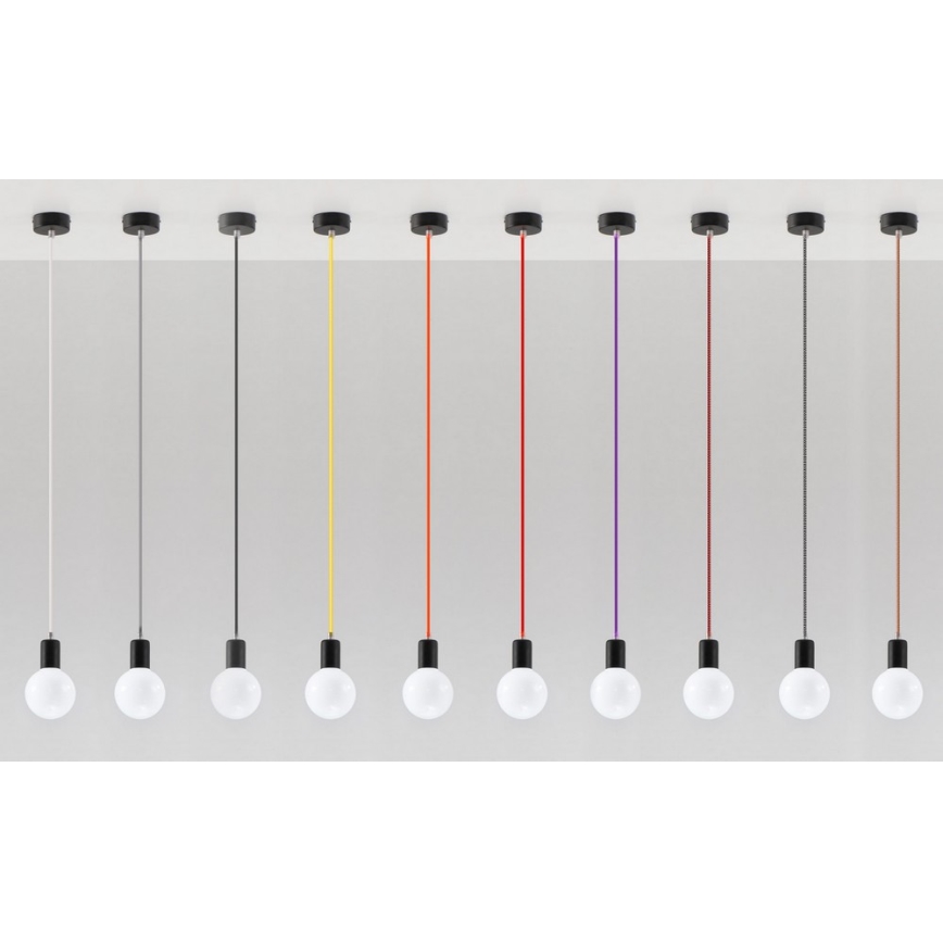 Полилей на верижка EDISON 1xE27/60W/230V черна
