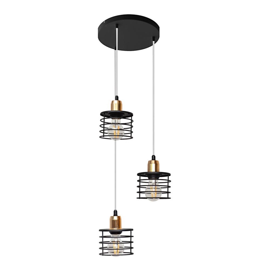 Полилей на верижка EDISON 3xE27/15W/230V