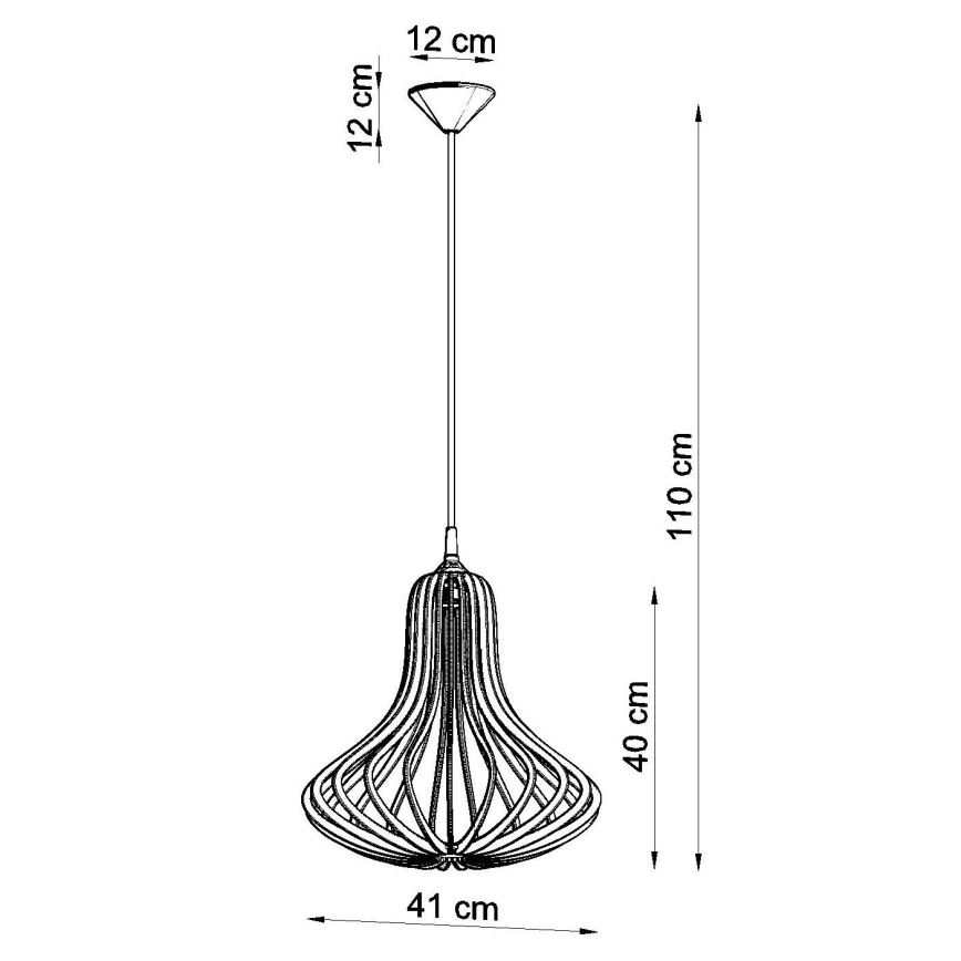 Полилей на верижка ELZA 1xE27/60W/230V