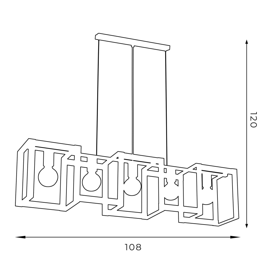 Полилей на верижка KARTEL 5xE27/60W/230V