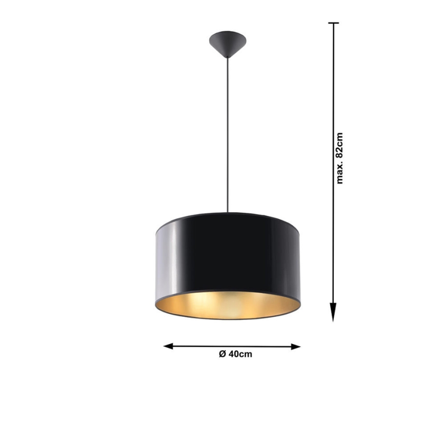 Полилей на верижка LUXOR 40 1xE27/60W/230V златна/черна