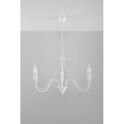 Полилей на верижка MINERWA 3 3xE14/40W/230V бяла