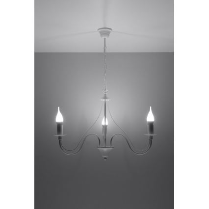 Полилей на верижка MINERWA 3 3xE14/40W/230V бяла