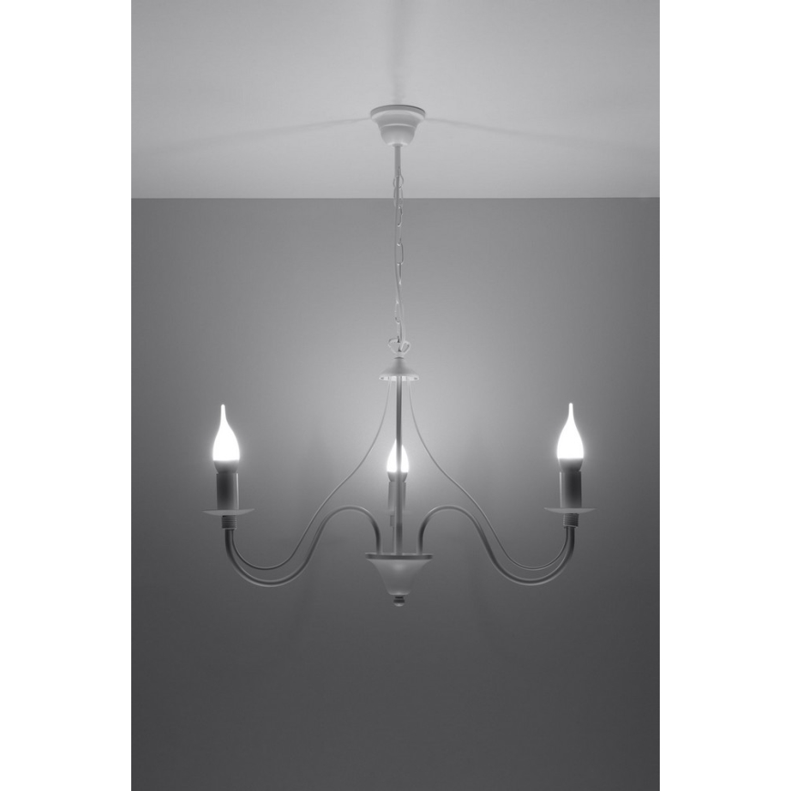 Полилей на верижка MINERWA 3 3xE14/40W/230V бяла