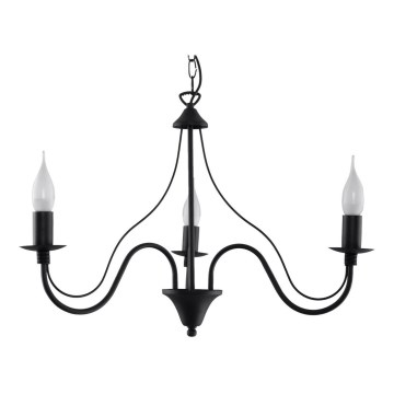 Полилей на верижка MINERWA 3 3xE14/40W/230V черна