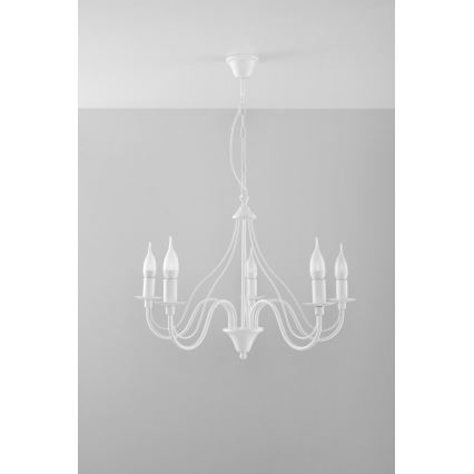 Полилей на верижка MINERWA 5 5xE14/40W/230V бяла