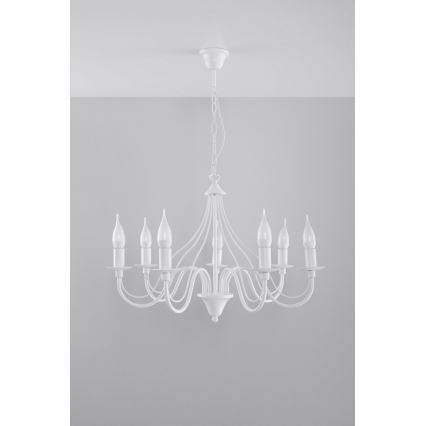 Полилей на верижка MINERWA 7 7xE14/40W/230V бяла
