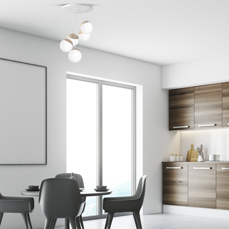 Полилей на верижка SFERA WOOD 5xE14/40W/230V