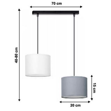 Полилей на верижка TUZ 2xE27/60W/230V