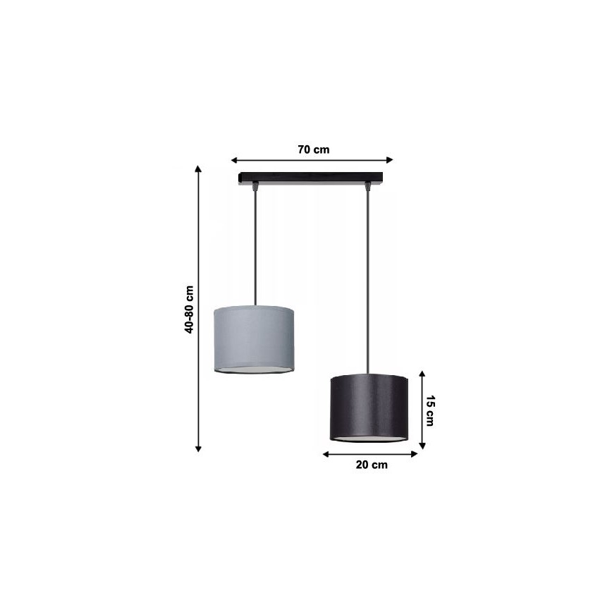 Полилей на верижка TUZ 2xE27/60W/230V