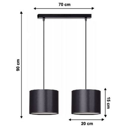 Полилей на верижка TUZ 2xE27/60W/230V