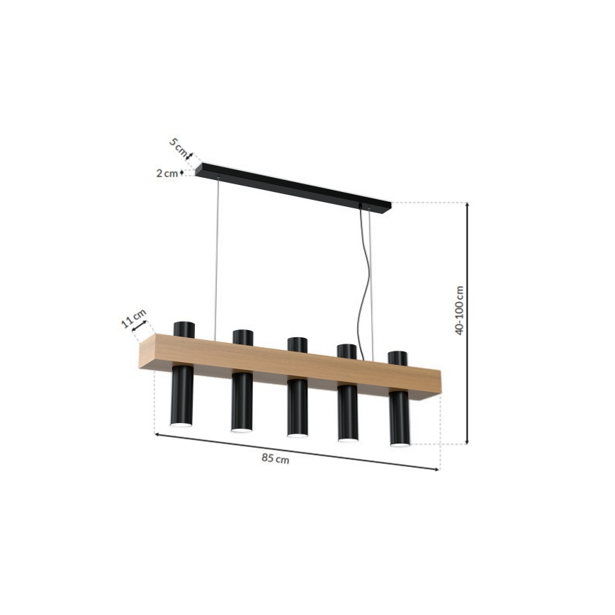 Полилей на верижка WEST 5xGU10/25W/230V