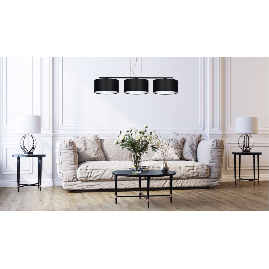 Полилей на въже ASTRA 3xE27/60W/230V черна