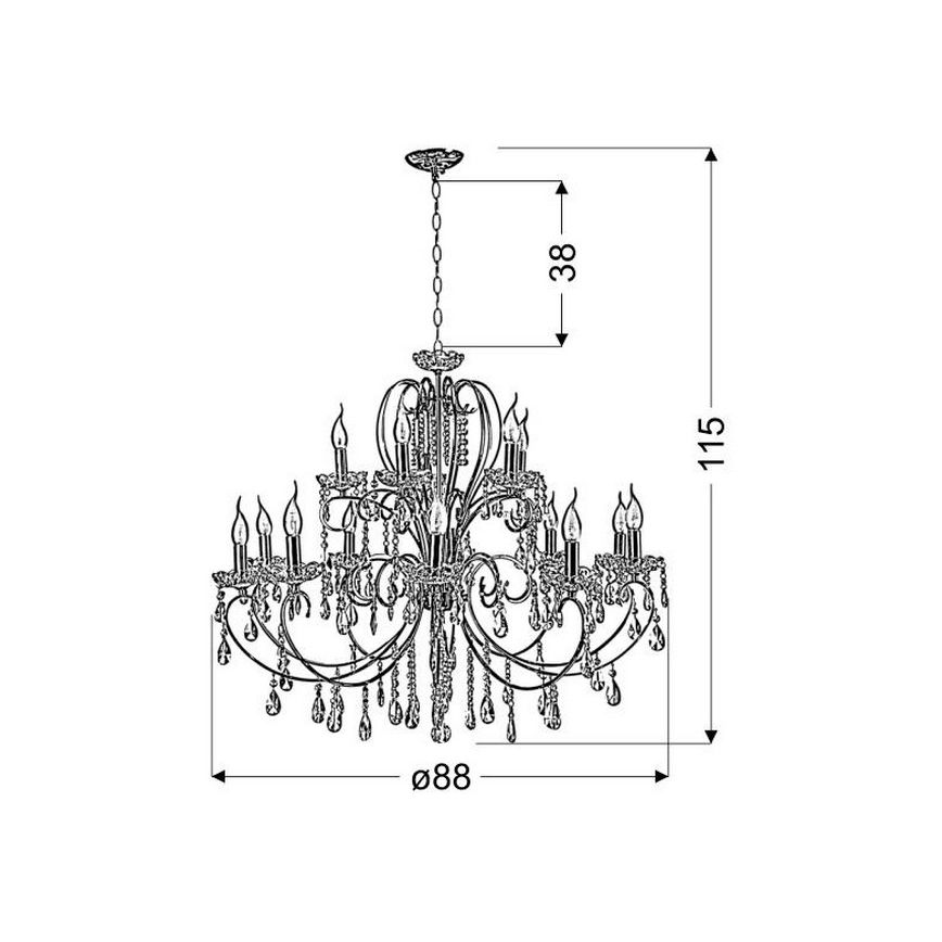 Полилей на въже AURORA 15xE14/40W/230V