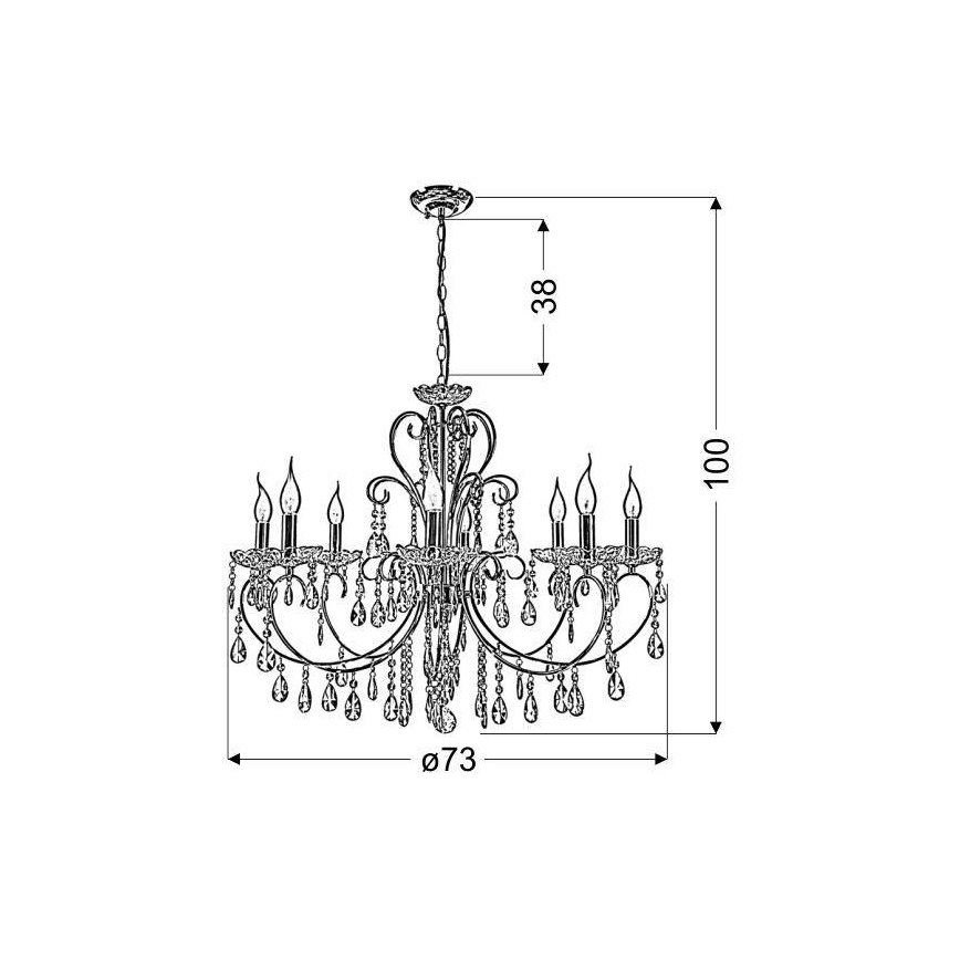 Полилей на въже AURORA 8xE14/40W/230V