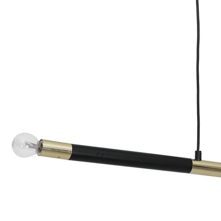 Полилей на въже BASTONE 2xE14/40W/230V черна/златна