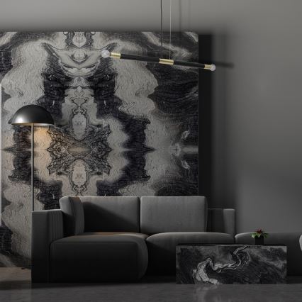 Полилей на въже BASTONE 2xE14/40W/230V черна/златна