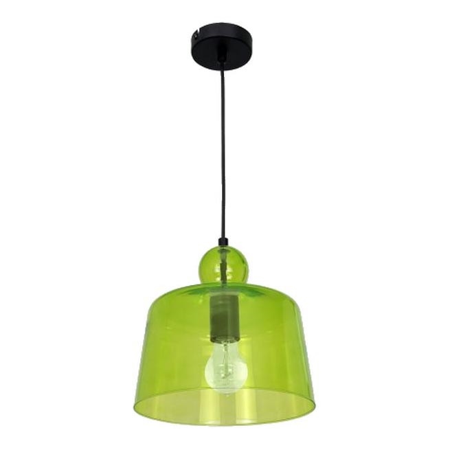 Полилей на въже BELL 1xE27/60W/230V зелена