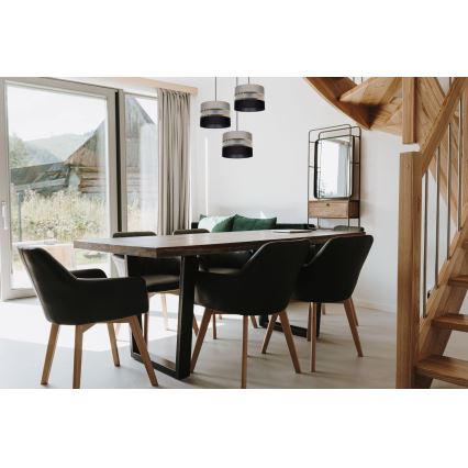 Полилей на въже CORAL 3xE27/60W/230V черно-сива