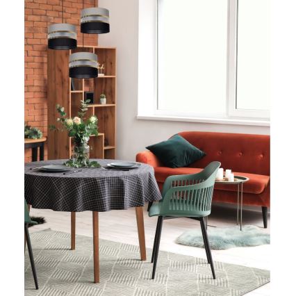 Полилей на въже CORAL 3xE27/60W/230V черно-сива