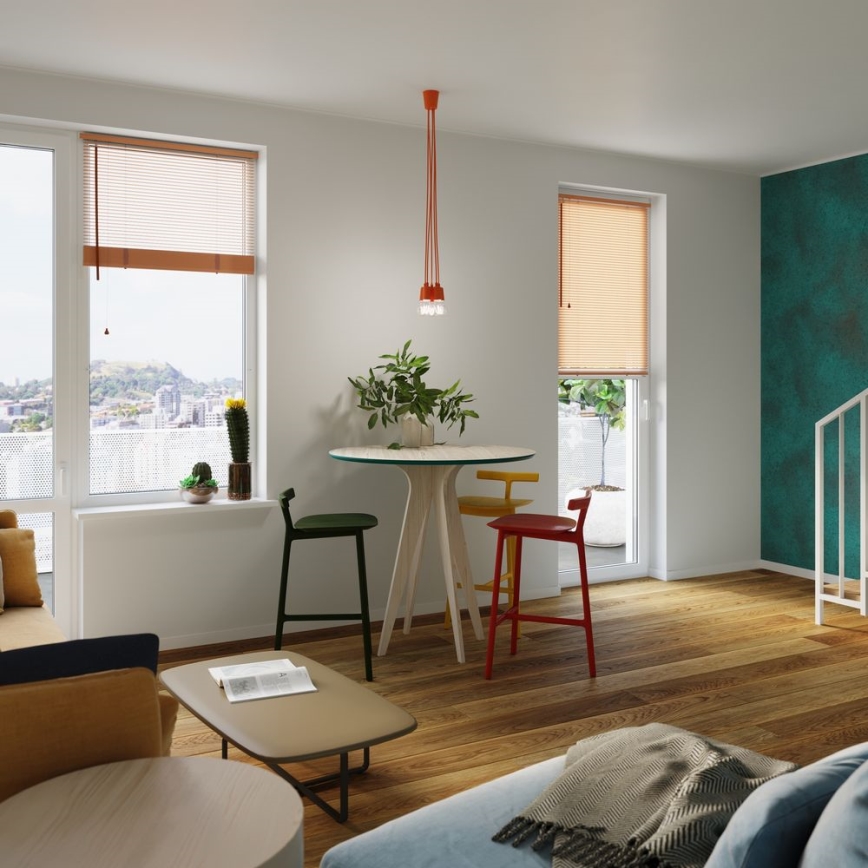 Полилей на въже DIEGO 3xE27/60W/230V оранжева