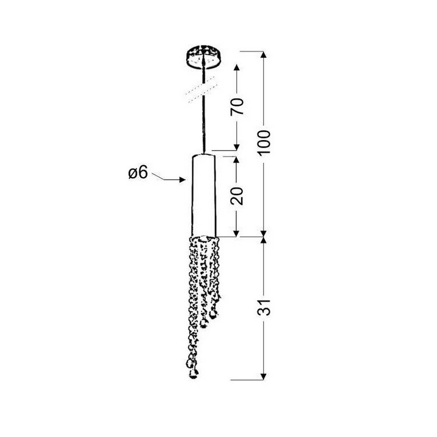 Полилей на въже DUERO 1xGU10/3W/230V