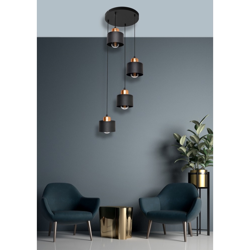 Полилей на въже EDISON 4xE27/15W/230V