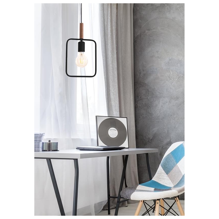 Полилей на въже FRAME 1xE27/60W/230V черна