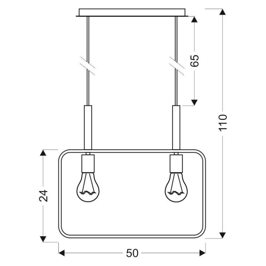 Полилей на въже FRAME 2xE27/60W/230V бяла