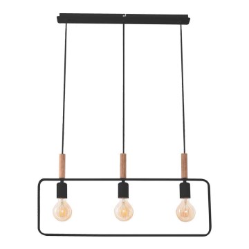 Полилей на въже FRAME 3xE27/60W/230V черна
