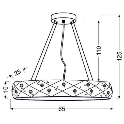 Полилей на въже GLANCE 5xG9/40W/230V