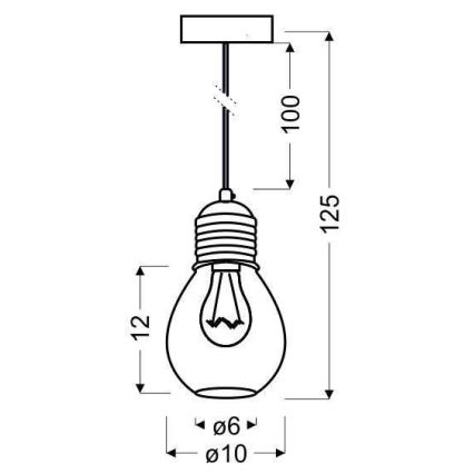 Полилей на въже GLIVA 1xE27/60W/230V